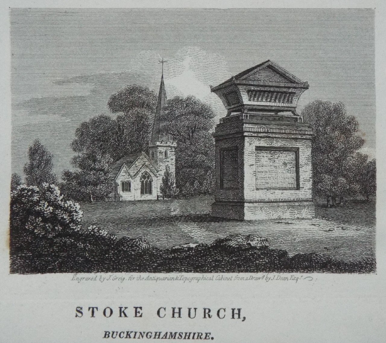 Print - Stoke Church, Buckinghamshire. - Greig